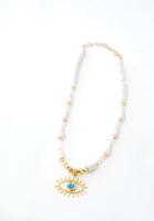 Bayan Krem Uç Detaylı Kolye