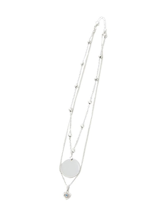 Gümüş Uç Detaylı Çoklu Kolye 