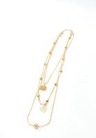 Bayan Altın Uç Detaylı Çoklu Kolye