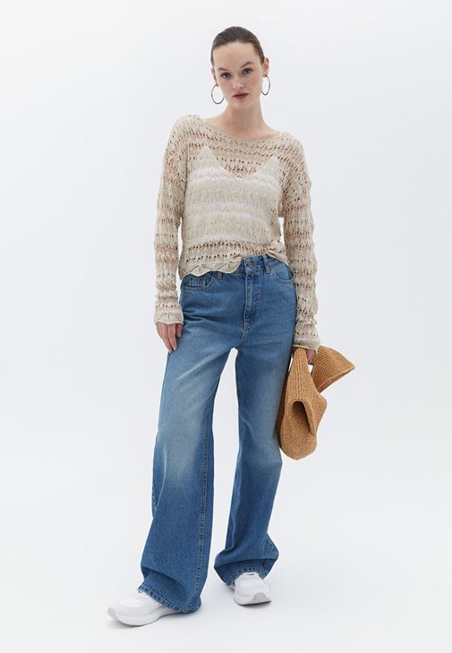 Ajurlu Triko ve Pantolon Kombini