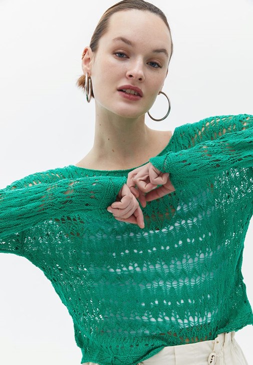 Ajurlu Örme Triko ve Pantolon Kombini