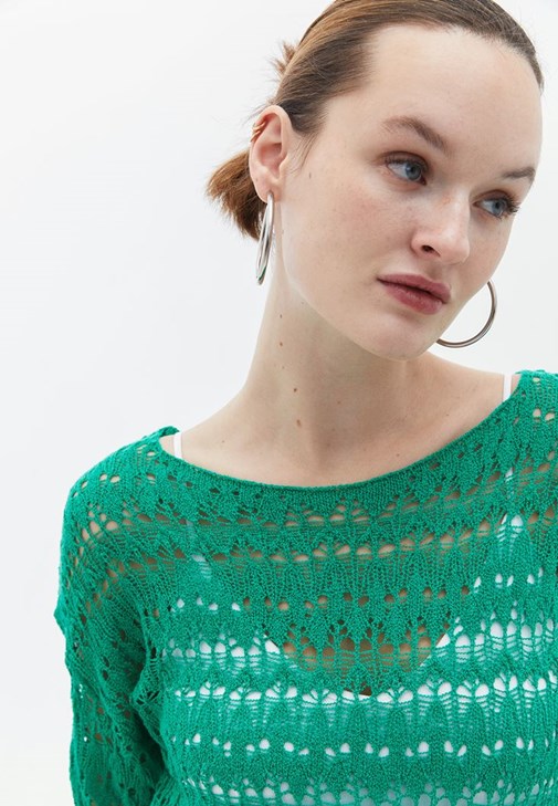 Ajurlu Örme Triko ve Pantolon Kombini