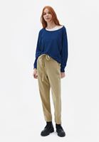 Bayan Mavi Bot Yaka Triko Kazak