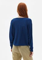 Bayan Mavi Bot Yaka Triko Kazak