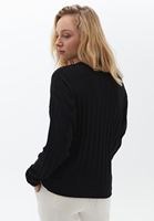 Bayan Siyah Loose-Fit Triko Kazak