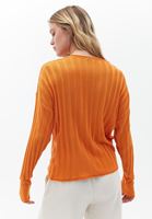 Bayan Turuncu Loose-Fit Triko Kazak