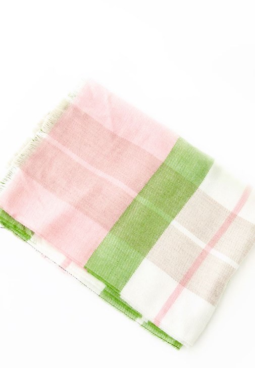 Pembe Desenli Kalın Şal