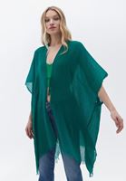 Bayan Yeşil Midi Boy Basic Kimono