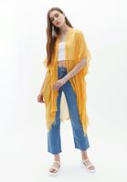 Bayan Sarı Midi Boy Basic Kimono