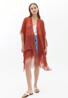 Bayan Kırmızı Midi Boy Basic Kimono