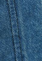 Bayan Mavi Loose-Fit Denim Crop Ceket