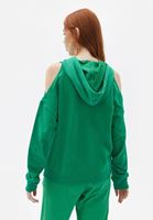 Bayan Yeşil Cut-Out Detaylı Sweatshirt