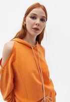 Bayan Turuncu Cut-Out Detaylı Sweatshirt