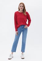 Bayan Pembe Loose-Fit Triko Kazak