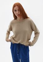 Bayan Bej Loose-Fit Triko Kazak