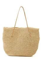 Bayan Bej Askılı Hasır Çanta 