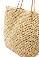 Bayan Bej Askılı Hasır Çanta 