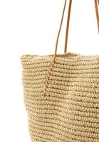 Bayan Bej Askılı Hasır Çanta 