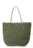 Bayan Yeşil Askılı Hasır Çanta 