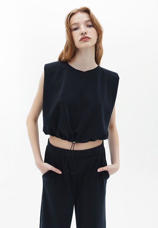  Sıfır Yaka Crop Atlet ( MODAL )