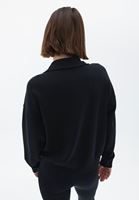 Bayan Siyah Yumuşak Dokulu Sweat Hırka ( MODAL )