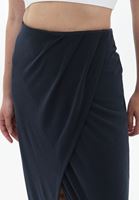 Bayan Siyah Kruvaze Detaylı Yüksek Bel Etek ( MODAL )