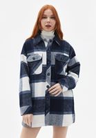 Bayan Çok Renkli Oversize Gömlek Ceket