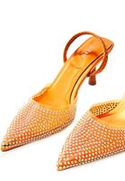 Bayan Turuncu Taş Detaylı Topuklu Ayakkabı