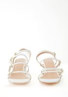 Bayan Beyaz İnce Bantlı Topuklu Ayakkabı