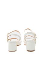 Bayan Beyaz İnce Bantlı Topuklu Ayakkabı