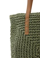 Bayan Yeşil Askılı Hasır Çanta