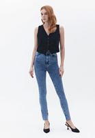 Bayan Mavi Ultra Yüksek Bel Skinny Pantolon