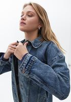Bayan Mavi Oversize Denim Ceket