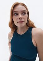 Bayan Petrol Yeşili Halter Yaka Crop Atlet