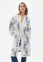 Bayan Çok Renkli Keten Karışımlı Uzun Kimono