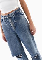 Bayan Mavi Ultra Yüksek Bel Wide-Leg Pantolon