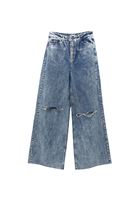 Bayan Mavi Ultra Yüksek Bel Wide-Leg Pantolon