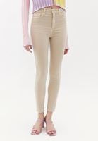 Bayan Bej Yüksek Bel Skinny-Fit Pantolon ( TENCEL™ )
