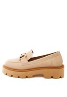 Bayan Krem Vegan Deri Loafer Ayakkabı