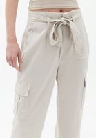 Bayan Bej Ultra Yüksek Bel Straight-Fit Kargo Pantolon ( TENCEL™ )
