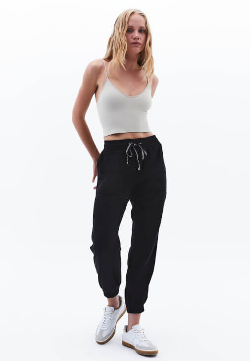 Siyah Yumuşak Dokulu Jogger Pantolon ( TENCEL™ )