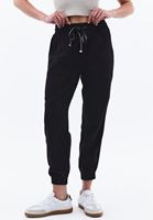 Bayan Siyah Yumuşak Dokulu Jogger Pantolon ( TENCEL™ )