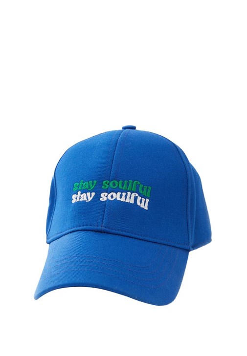 Mavi Sloganlı Şapka