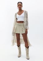 Bayan Beyaz Ajurlu Kimono