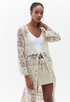 Bayan Beyaz Ajurlu Kimono