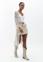 Bayan Beyaz Ajurlu Kimono