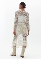 Bayan Beyaz Ajurlu Kimono