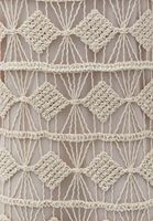 Bayan Krem Ajurlu Midi Elbise