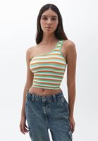 Bayan Çok Renkli Tek Omuzlu Crop Atlet