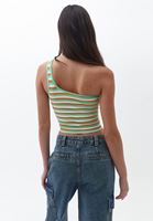 Bayan Çok Renkli Tek Omuzlu Crop Atlet